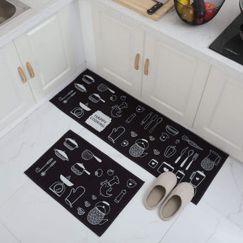 Kitchen mat Anti-Slip, Soft,Washable, Printed, Designer, for Floor, Kitchen, Room (6 mm Thick)(41 x 122 cm 41 x 61 cm)