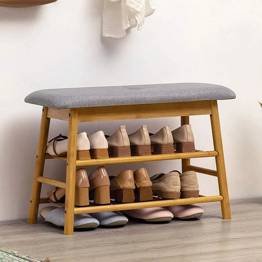 Shoe Rack Storage Bench - Bamboo