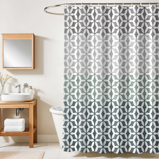 Embrace Luxury with Our 6-Feet Long Premium Polyester Shower Curtain with 12 Hooks for a Lavish Bathroom Ambiance | Stylish, Splendid, and Perfectly Sized