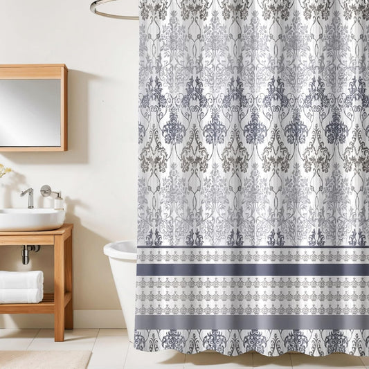 Embrace Luxury with Our 6-Feet Long Premium Polyester Shower Curtain with 12 Hooks for a Lavish Bathroom Ambiance | Stylish, Splendid, and Perfectly Sized