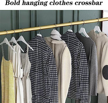 Gold Clothing Rack with Shelves & Hangers